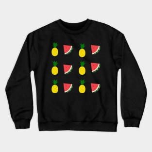 Pineapple and watermelon pattern design Crewneck Sweatshirt